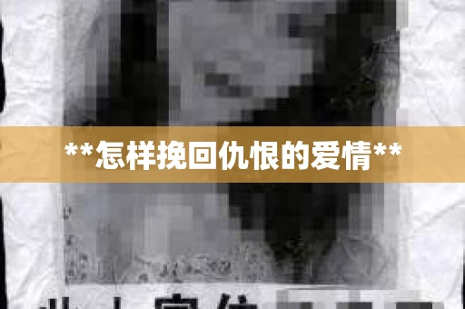 **怎样挽回仇恨的爱情**