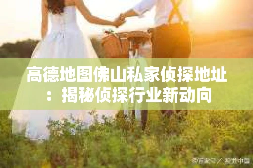 高德地图佛山私家侦探地址：揭秘侦探行业新动向