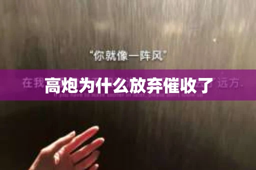 高炮为什么放弃催收了