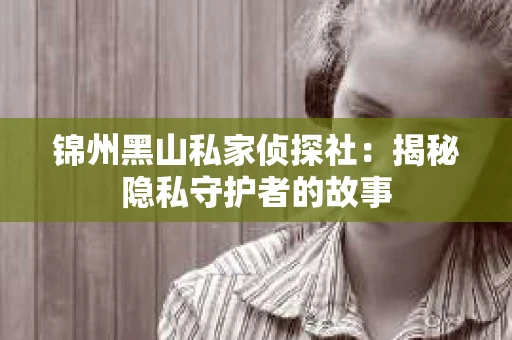 锦州黑山私家侦探社：揭秘隐私守护者的故事