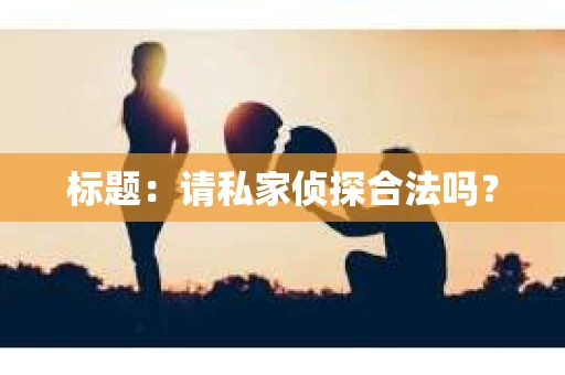 标题：请私家侦探合法吗？