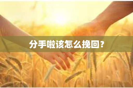 分手啦该怎么挽回？